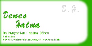 denes halma business card
